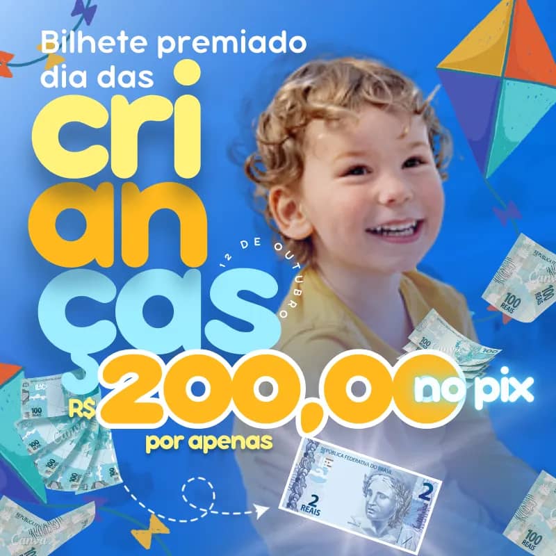 Imagem da campanha Bilhete Premiado - Criança Feliz