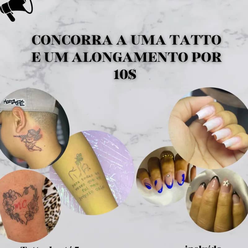 Imagem da campanha TATTO DE 7 CM E UM ALONGAMENTO NA FIBRA DE VIDRO