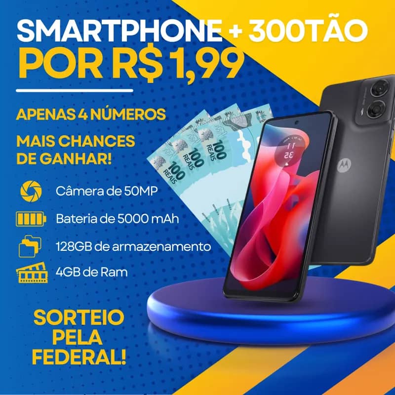 Imagem da campanha Smartphone + 300tão no pix