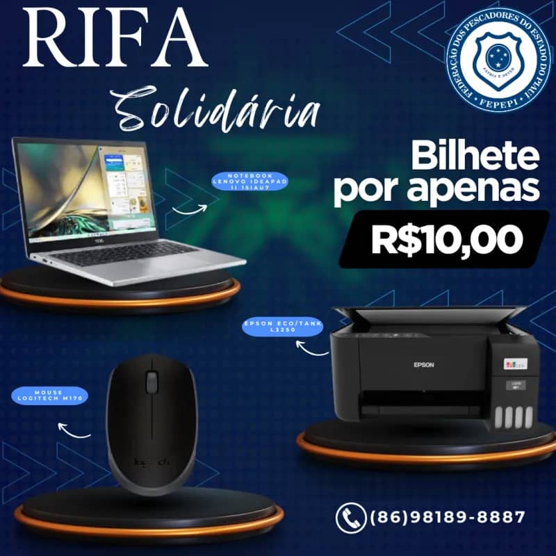 Imagem da campanha RIFA EM PROL DE AJUDAR A FEDERAÇÃO