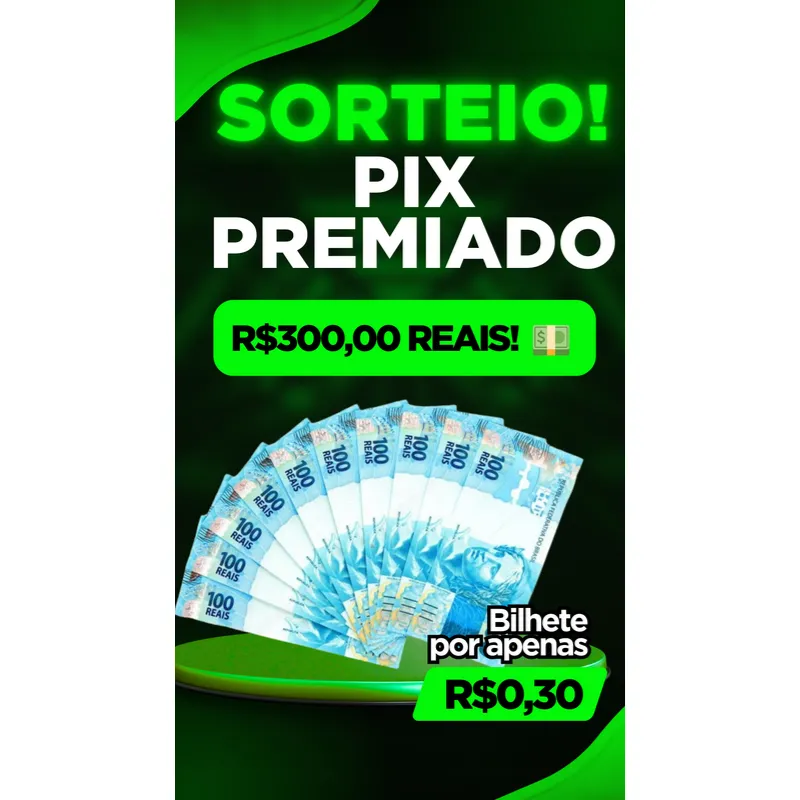 Imagem da campanha Pix premiado de 300,00