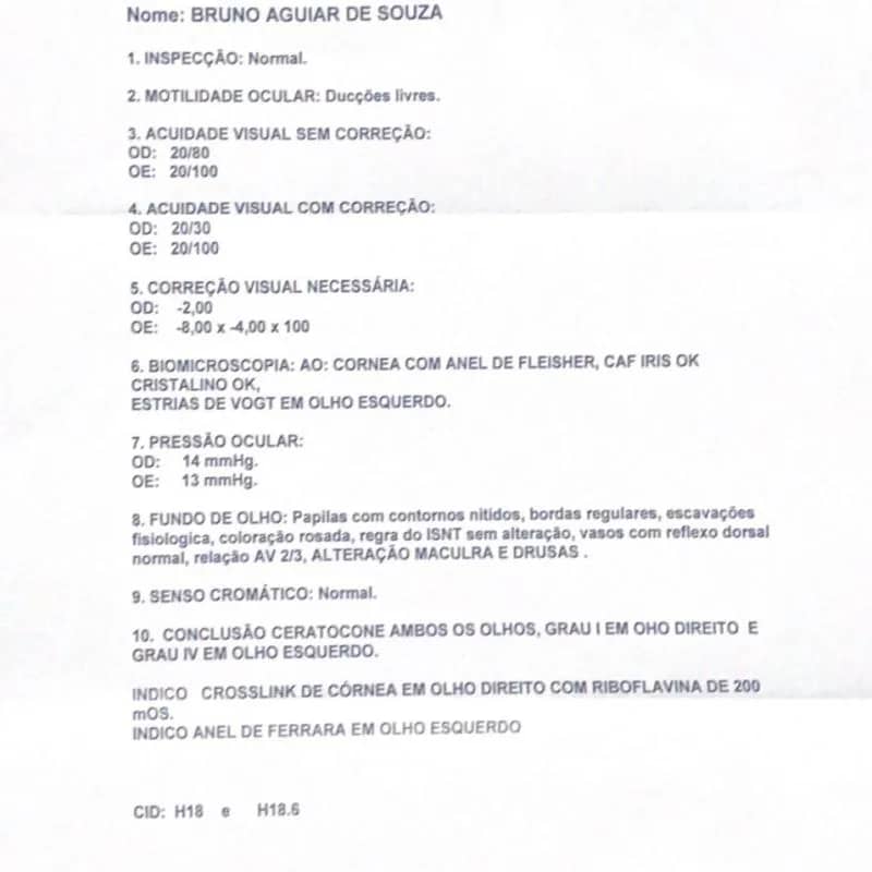 Imagem da campanha Rifa beneficente Cirurgia oftalmológica, Bruno Aguiar