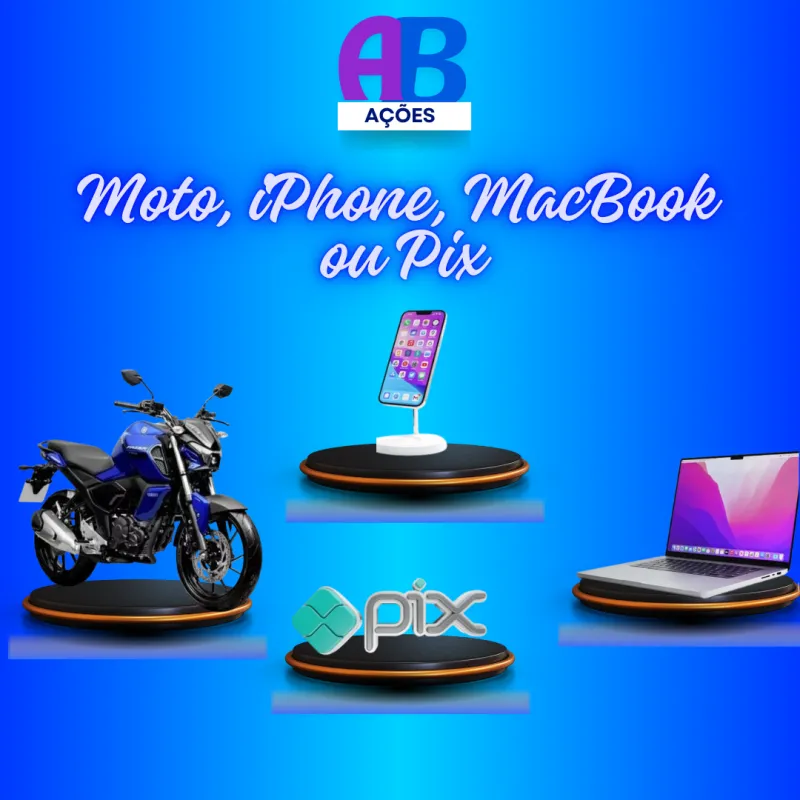 Imagem da campanha MAIS DE 90 MIL EM PRÊMIOS DIVERSOS: MOTO, APPLE OU PIX