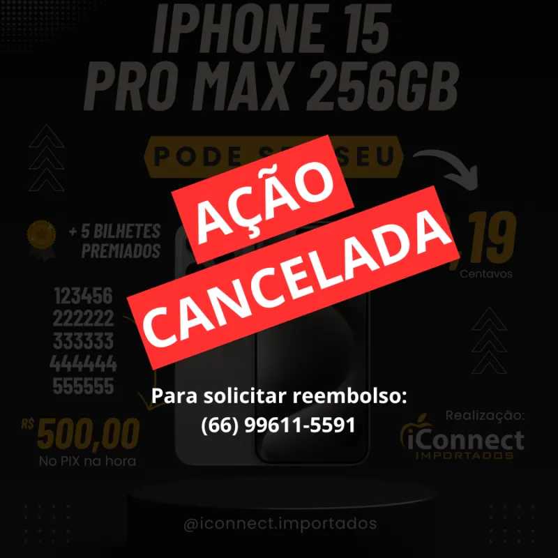 Imagem da campanha iPhone 15 Pro Max - iConnect [CANCELADA]