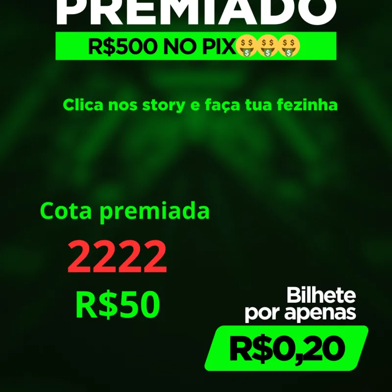Imagem da campanha R$500 no pix por apenas 0,20 centavos