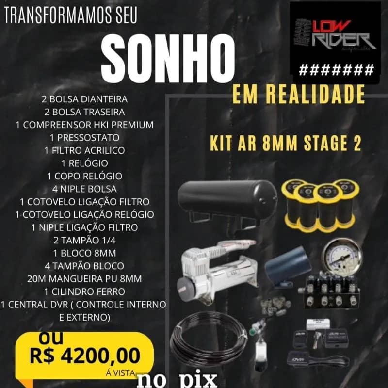 Imagem da campanha Suspensão a ar 8mm ou 4,200 reais no pix