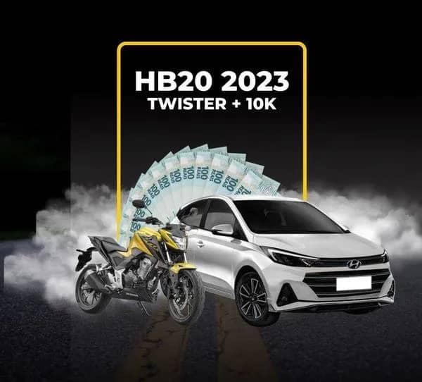Imagem da campanha HB20 2023 + TWISTER DOURADA + 10K!
