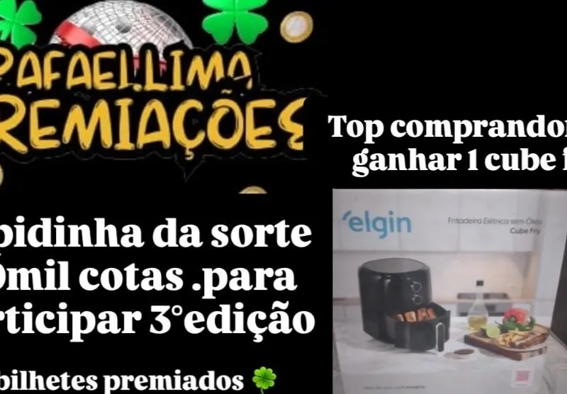Imagem da campanha 50mil cotas para participar da 3°edição top comprandor 1 cube fry