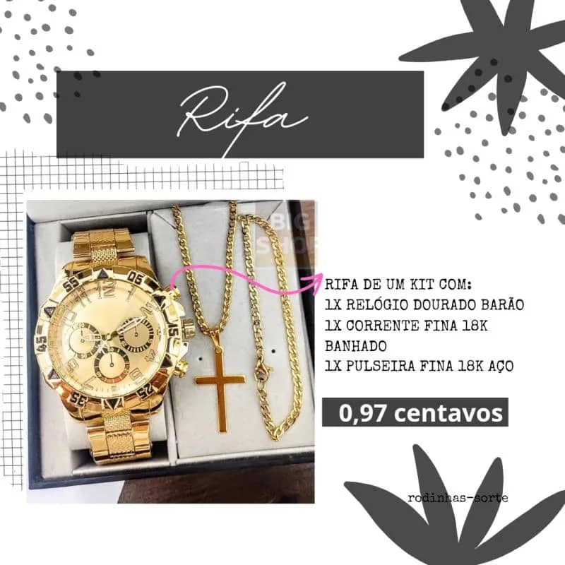 Imagem da campanha Kit Relógio Dourado BARÃO