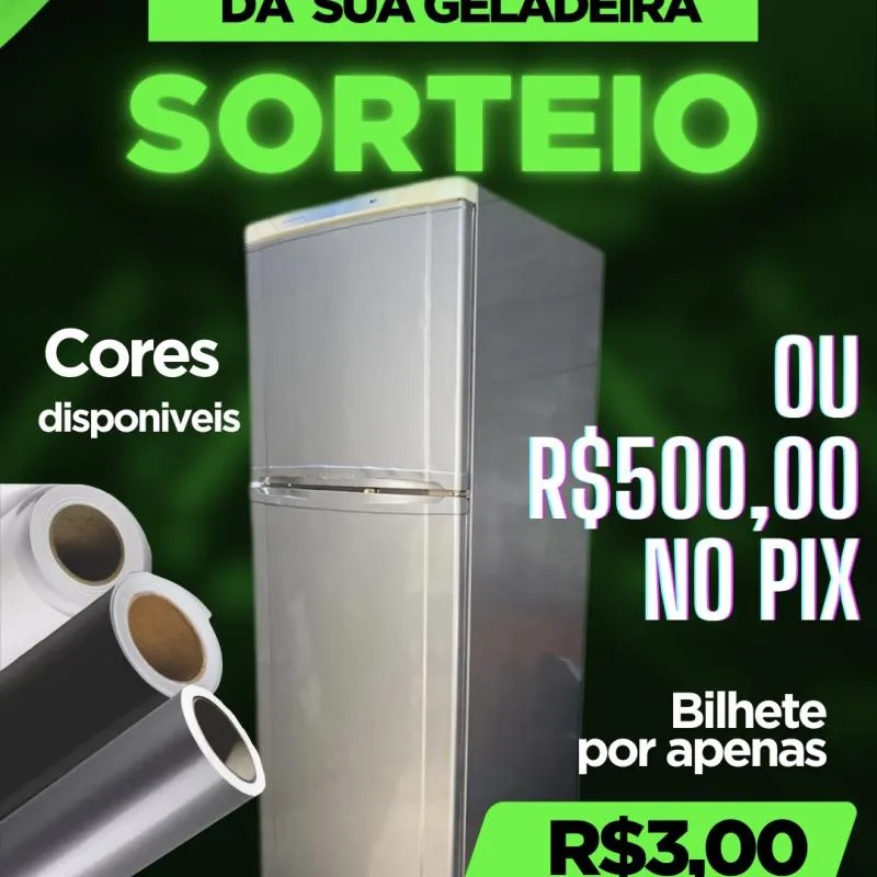 Imagem da campanha Sorteio de Envelopamento de uma geladeira.