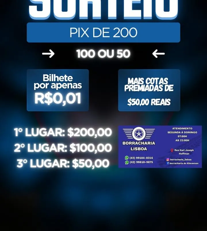 Imagem da campanha DIA DA SORTE COM A BORRACHARIA LISBOA