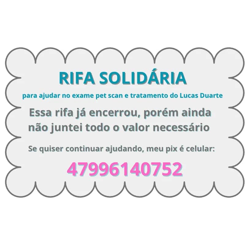 Imagem da campanha RIFA SOLIDÁRIA Lucas Duarte