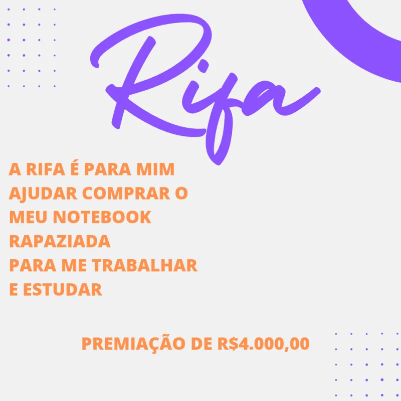 Imagem da campanha Rifa de R$4.000,00