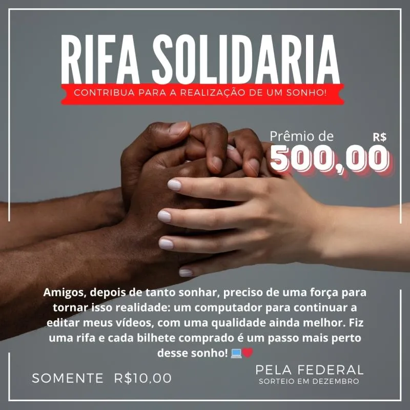 Imagem da campanha Um Sonho em Cada Bilhete: Ajude a Realizar Meu Projeto de Edição!