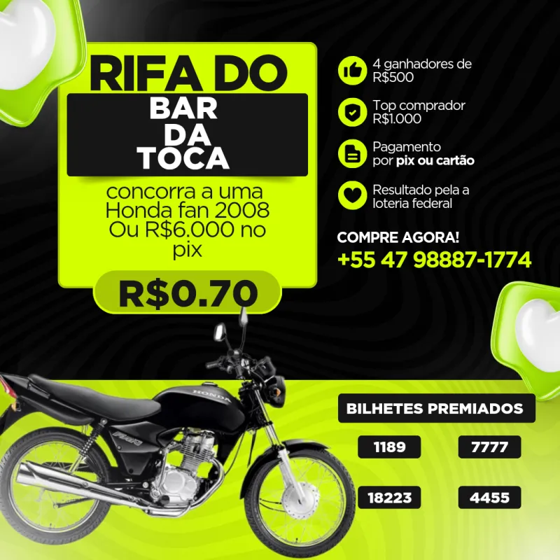 Imagem da campanha Honda fan ou R$6.000