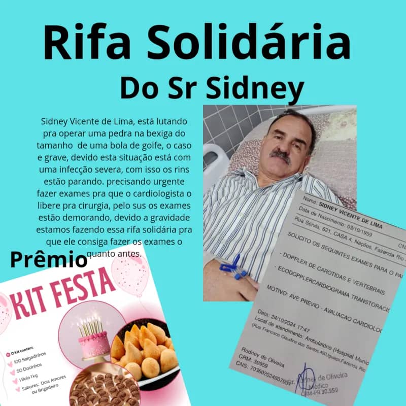 Imagem da campanha Rifa Solidária do Sr Sidney