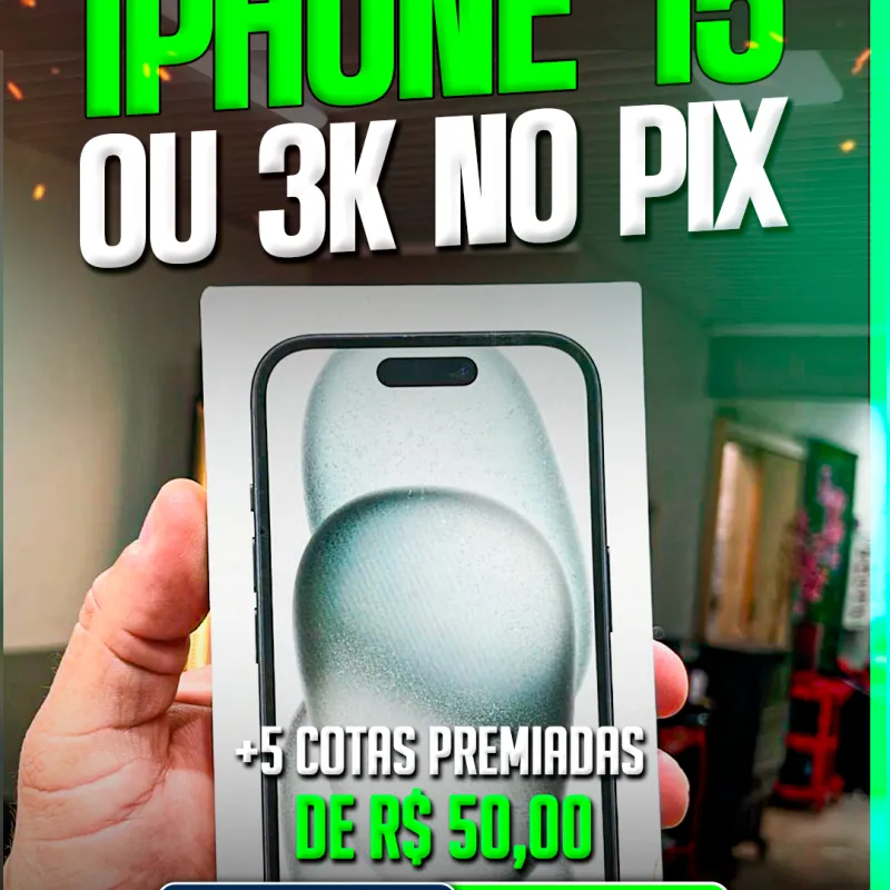 Imagem da campanha IPHONE 15 ou 3000 no Pix