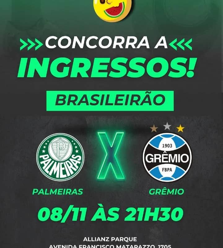 Imagem da campanha Rifa Solidaria - Palmeiras x Grêmio (08/11/2024 - Rodada 33)