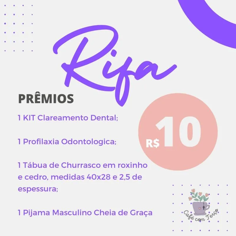 Imagem da campanha Rifa em prol do Café com Terço