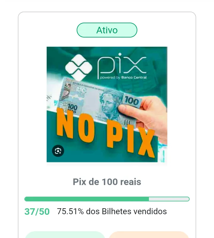 Imagem da campanha Sorteio de um Pix de 100