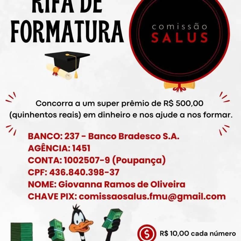 Imagem da campanha RIFA COMEÇANDO 2025 COM MONEY