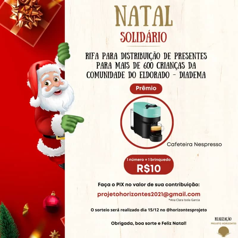 Imagem da campanha Natal Solidário 2024 - Projeto Horizontes