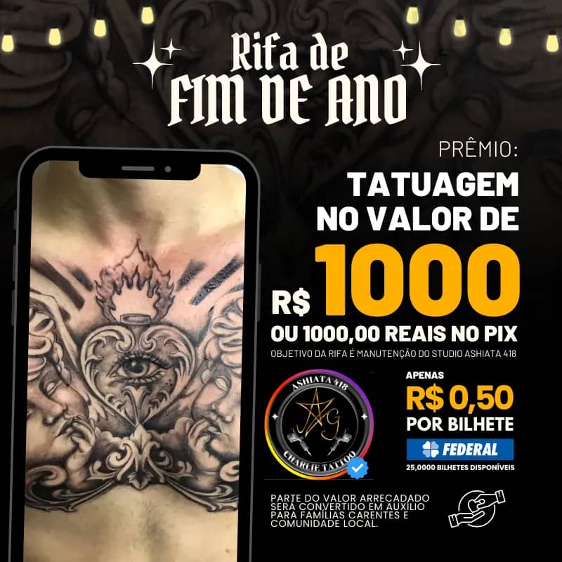Imagem da campanha FIM DE ANO ASHIATA - PREMIAÇÃO DE 1000 REAIS EM TATUAGEM OU PIX