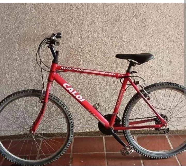 Imagem da campanha Rifa solidaria de uma bicicleta caloi usada para ajudar o amigo Junior do pesqueiro Souza