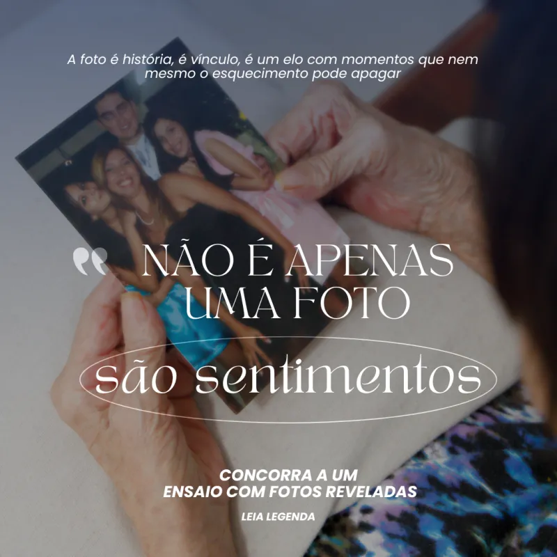Imagem da campanha ENSAIO COM FOTOS REVELADAS
