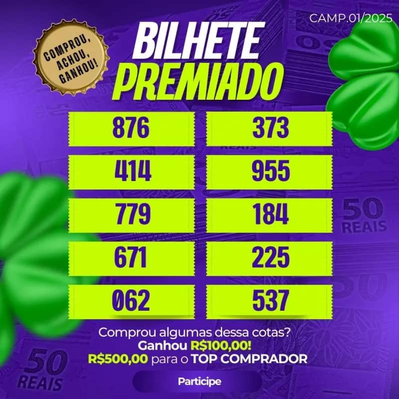 Imagem da campanha BILHETE PREMIADO