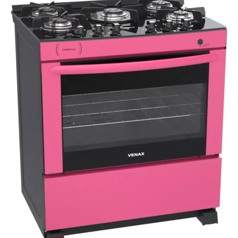 Imagem da campanha Fogao 5 Bocas Venax Gaudi Vetro Vitreo Pink Gas Glp