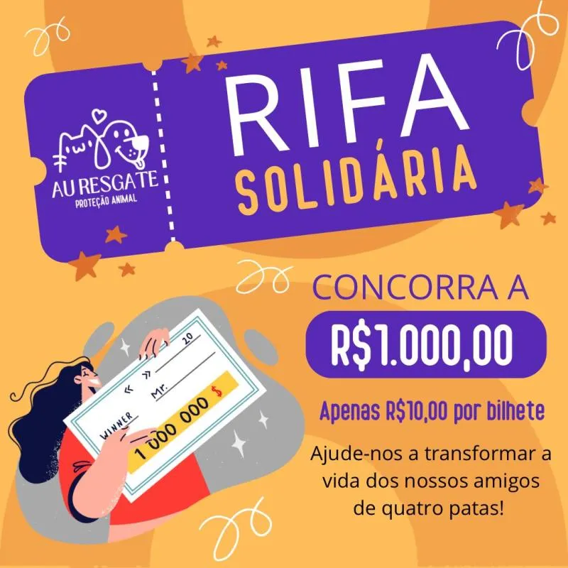 Imagem da campanha Rifa solidária Au Resgate