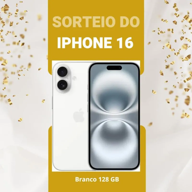 Imagem da campanha Rifa do Iphone 16