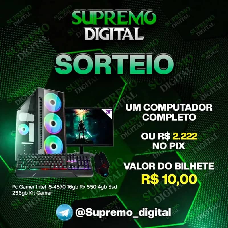 Imagem da campanha Sorteio de um computador completo ou um Pix 2,220