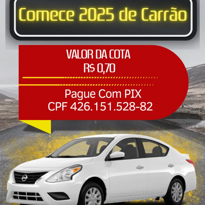Imagem da campanha RIFA NISSAN VERSA 2015/2016