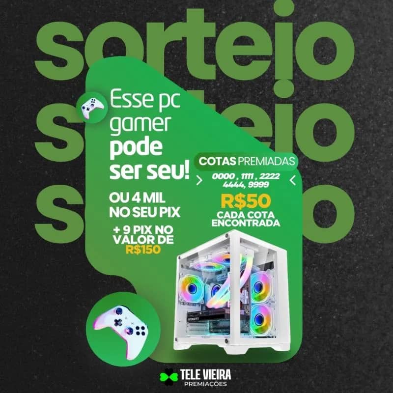 Imagem da campanha PC GAMER OU 4 MIL NO PIX + 9 PIX DE R$ 150,00