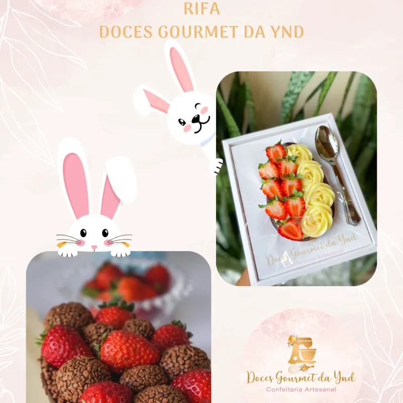 Imagem da campanha Rifa da Doces Gourmet da Ynd Especial de Páscoa