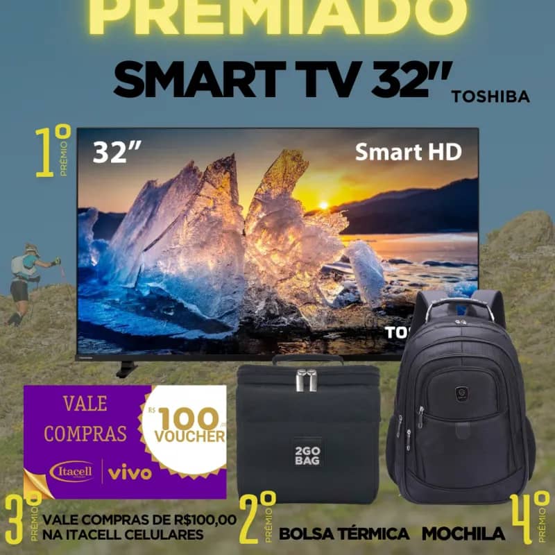 Imagem da campanha Sorteio Premiado Glorinha na Patagônia  Run