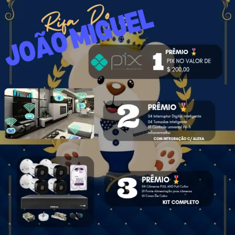 Imagem da campanha Chá Rifa Do João Miguel