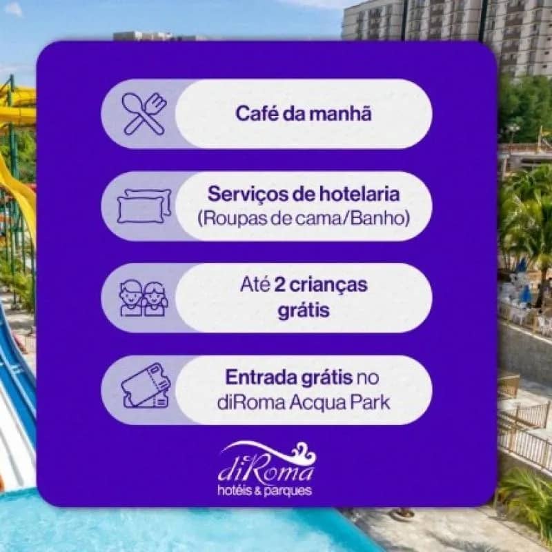 Imagem da campanha 02 Diárias em Caldas Novas com acessos liberado aos parques da rede Di Roma.