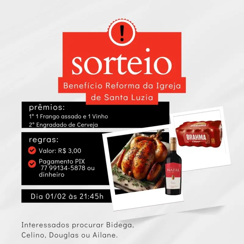 Imagem da campanha Benefício Reforma da Igreja de Santa Luzia