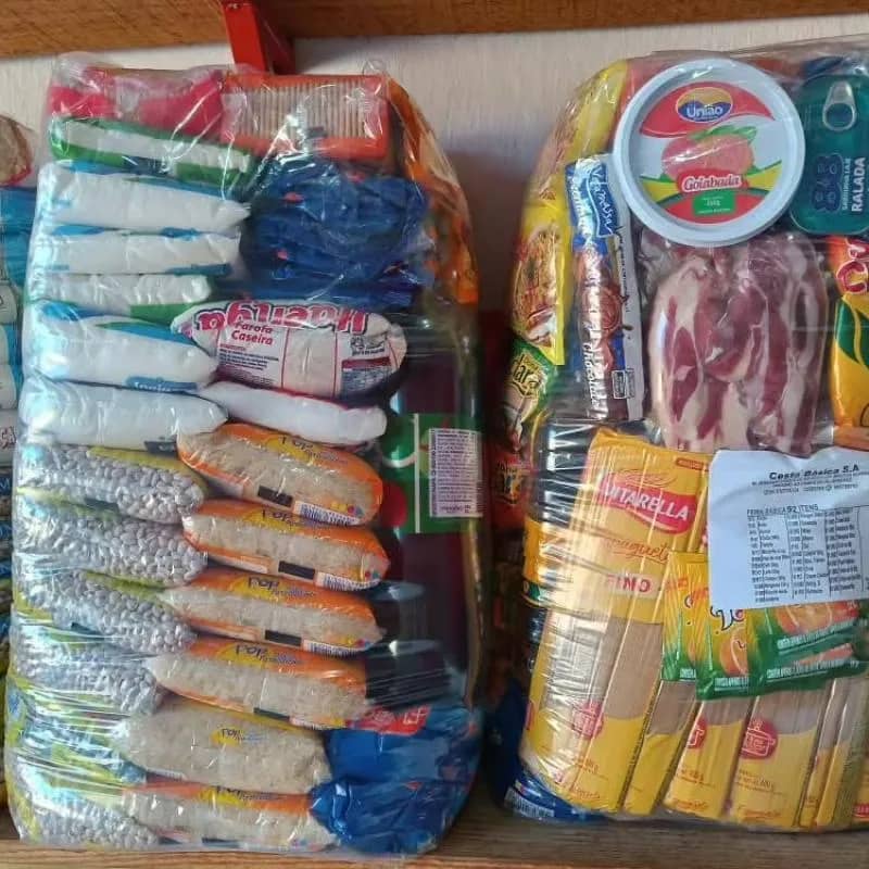 Imagem da campanha Sorteio de uma cesta básica completa, imagem da cesta ilustrativa