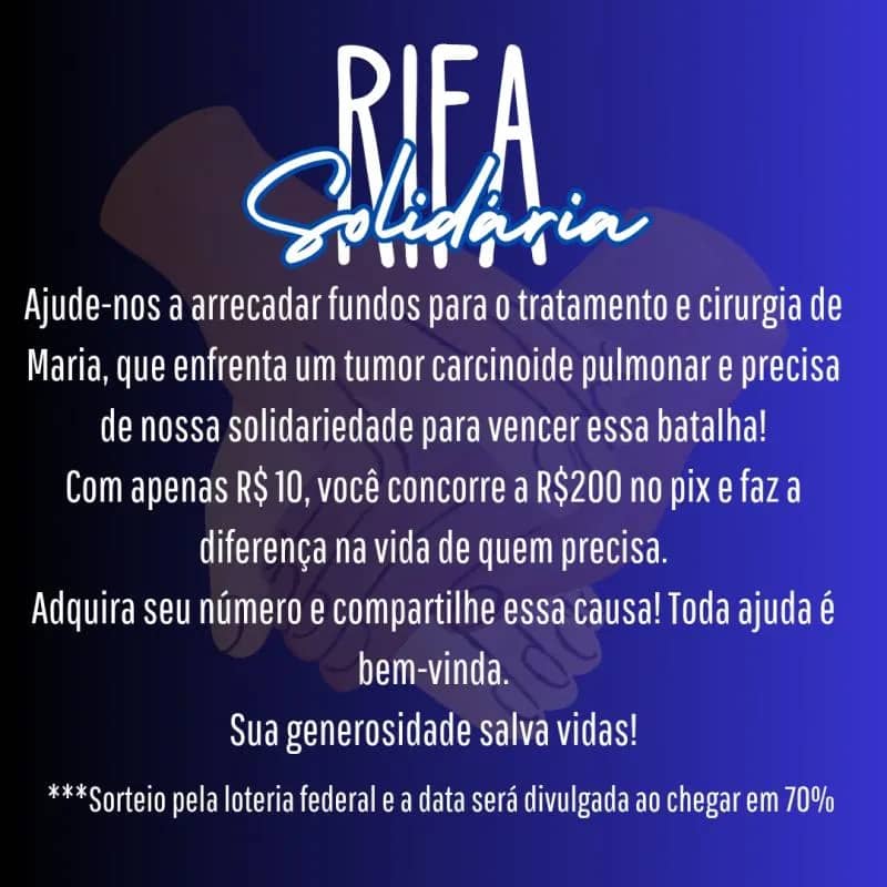 Imagem da campanha Rifa solidária