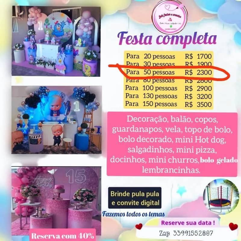 Imagem da campanha Sorteio festa completa para 50 pessoas