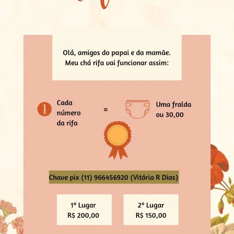 Imagem da campanha Chá Rifa - Rafaela