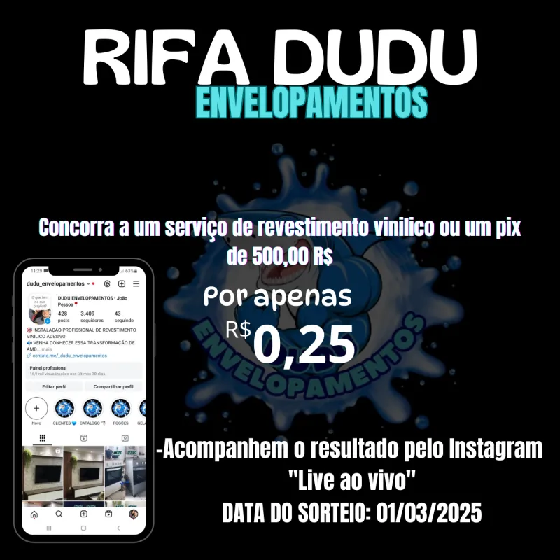 Imagem da campanha RIFA DUDU