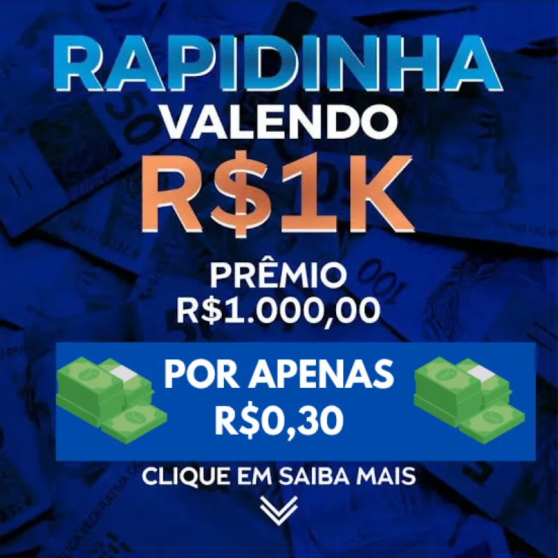 Imagem da campanha GANHE R$1000 NO PIX POR R$0,30