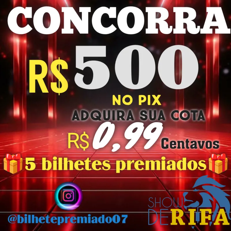 Imagem da campanha Concorra R$500 no Pix☘️