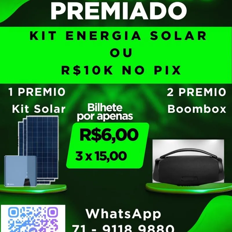Imagem da campanha KIT ENERGIA SOLAR E BOOMBOX