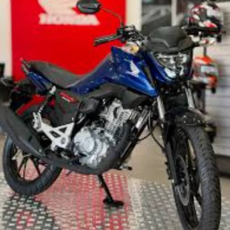 Imagem da campanha Sorteio da Nova CG 160 Fan 2025 na cor azul.